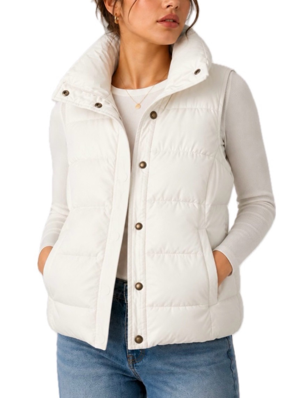 Old Navy White Puffer Vest.